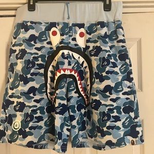 Bathing ape camo sweat shorts for men